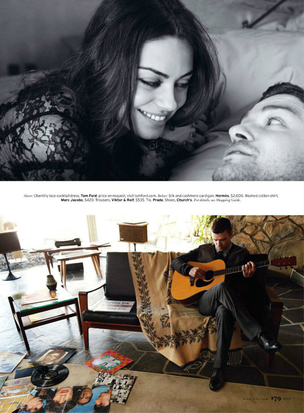 Justin Timberlake & Mila Kunis Cover Elle August 2011 