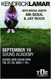 Kendrick Lamar at Toronto's Sound Academy September 19th 2012