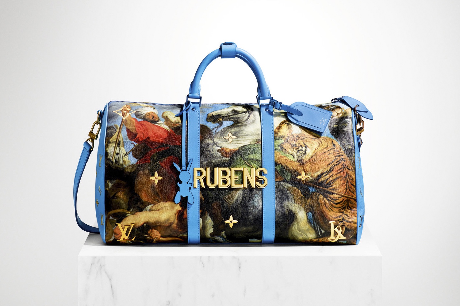 Louis Vuitton Keepall Bandouliere Bag Limited Edition Jeff Koons Monet  Print Canvas 50 Blue 794002