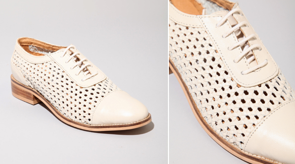 Pilar Abril Ivory Woven Brogues 