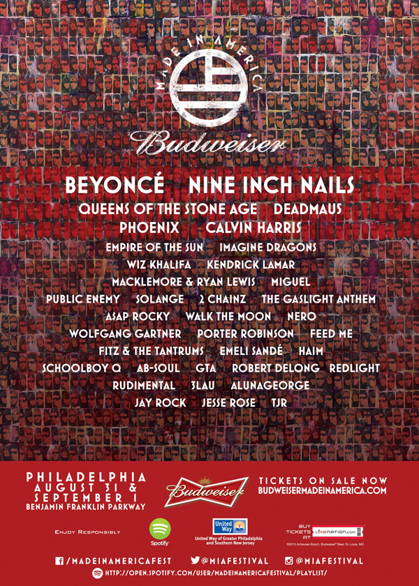 JayZ’s 'Made in America Festival' 2013 Full Lineup Sidewalk Hustle