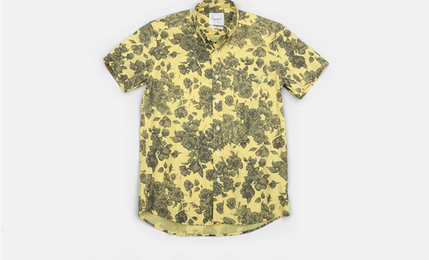 Saturdays Surf NYC Esquina Floral Print Button Down Shirt Yellow