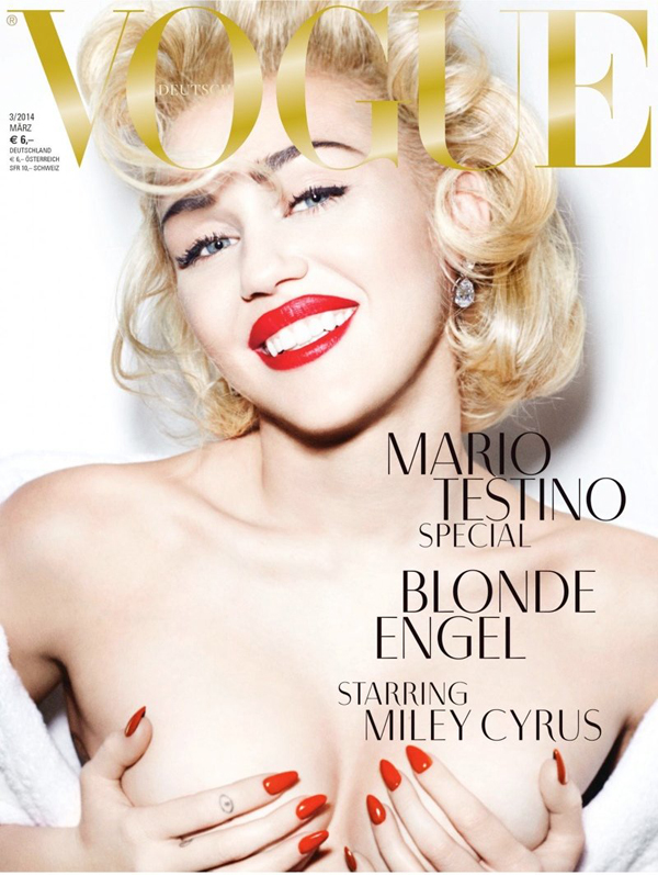 Miley Cyrus for Vogue Germany March 2014 photographed by Mario Testino