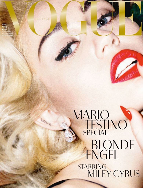 Miley Cyrus for Vogue Germany March 2014 photographed by Mario Testino