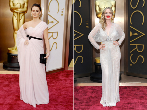 Julie Delpy in Jenny Packham & Penelope Cruz in Giambattista Valli Oscars 2014