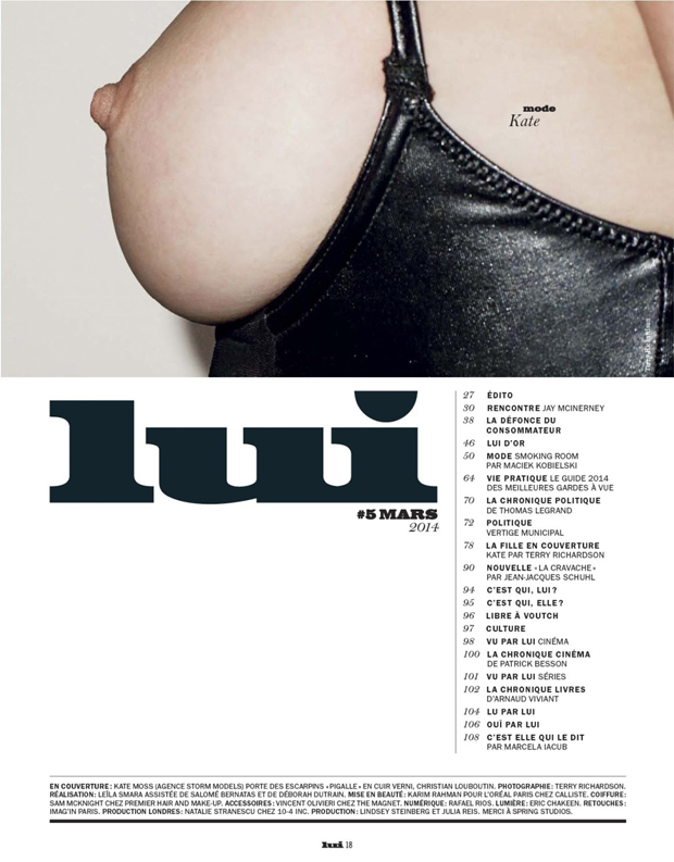 Kate Moss by Terry Richardson for Lui Magazine 5 March 2014