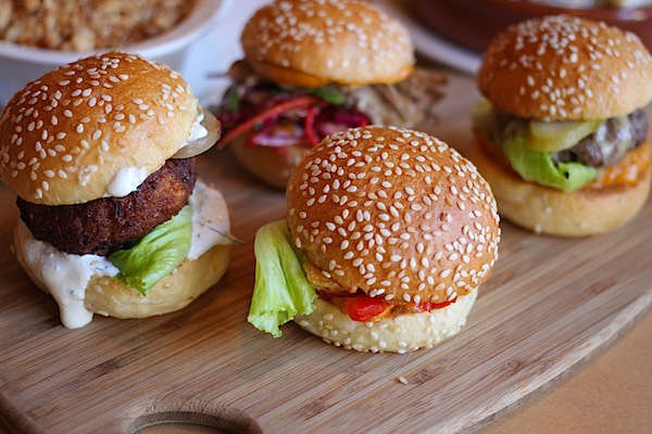 Burgers at Belle's Diner in Fitzroy, Melbourne