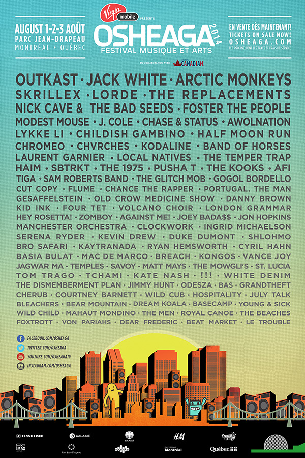 Osheaga 2014 Line Up