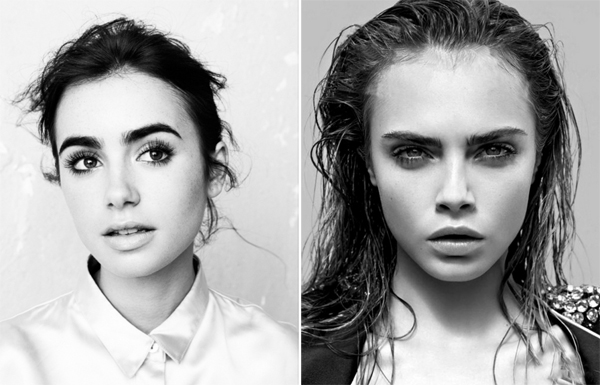 lily collins eyebrows plucked