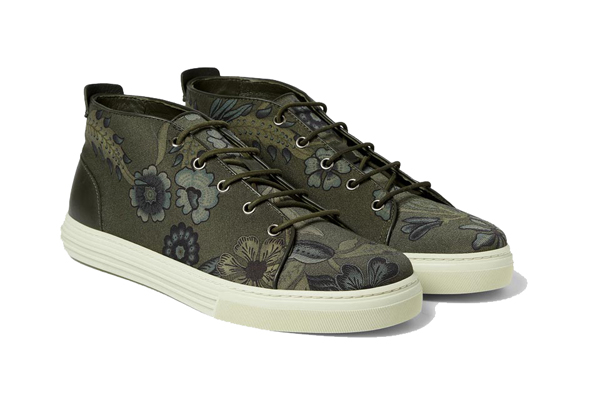 Gucci Leather-Trimmed Floral Print Canvas Sneakers