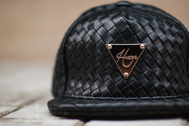 Hater Snapback Grain Leather Intrecciato Collection-5