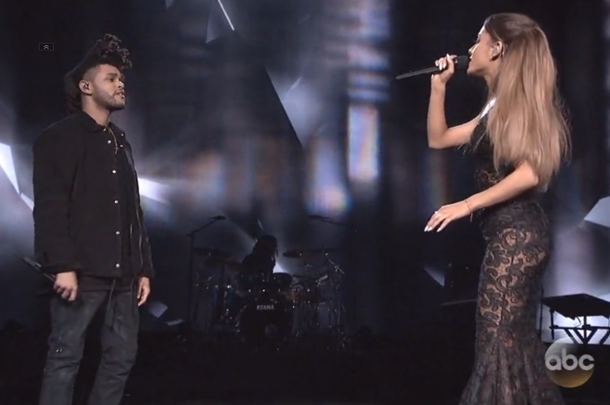 Ariana Grande The Weeknd perform Love Me Harder at AMA