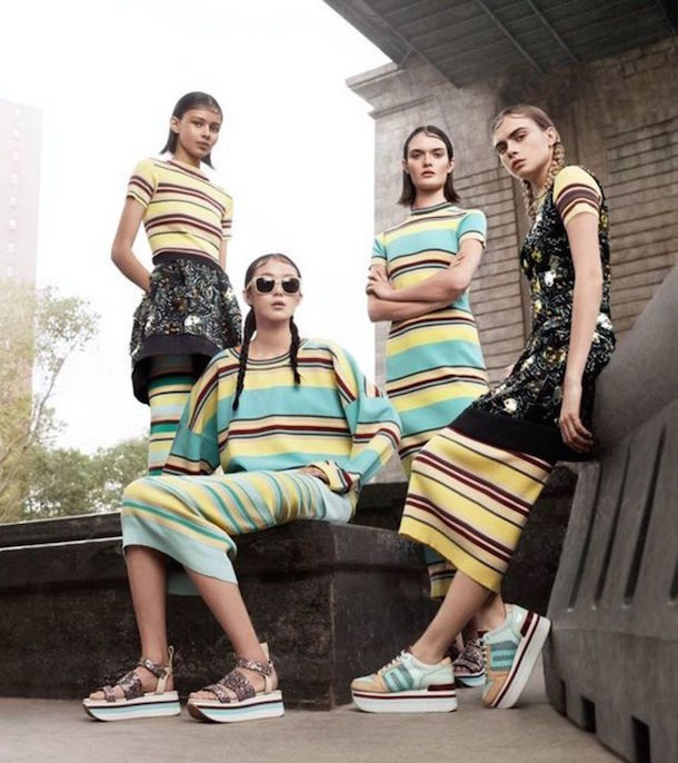 Cara Delevingne, Binx Winton, Xiao Wen Ju, & Sam Rollinson for DKNY Spring 2015-3