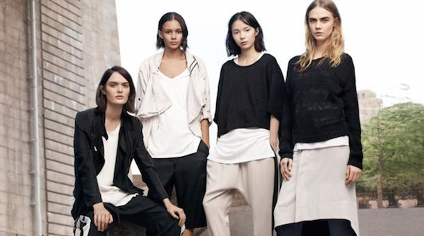 Cara Delevingne, Binx Winton, Xiao Wen Ju, & Sam Rollinson for DKNY Spring 2015-7