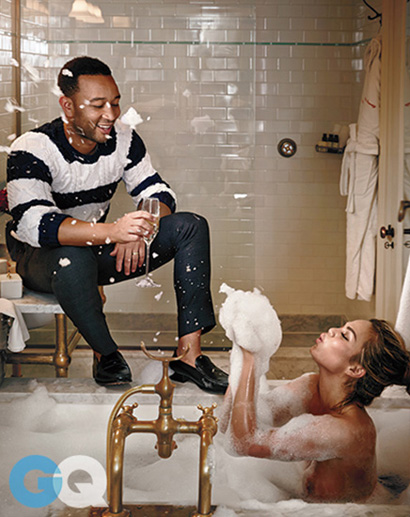 John Legend Chrissy Teigen for GQ February 2015 2