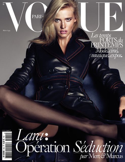 Lara Stone Vogue Paris March 2015