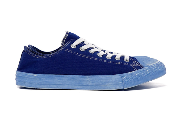 COMME des GARCONS HOMME SS15 Dyed Cotton Canvas Sneakers Blue