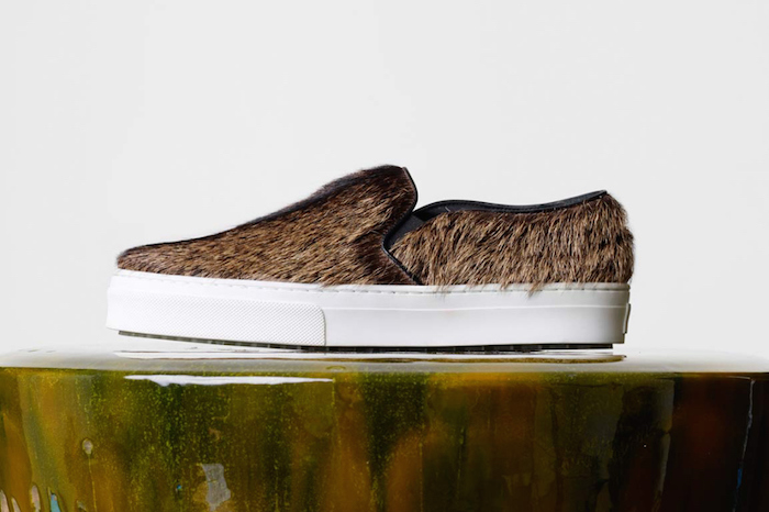 Celine Natural Hairy Goatskin Skate Slip-On