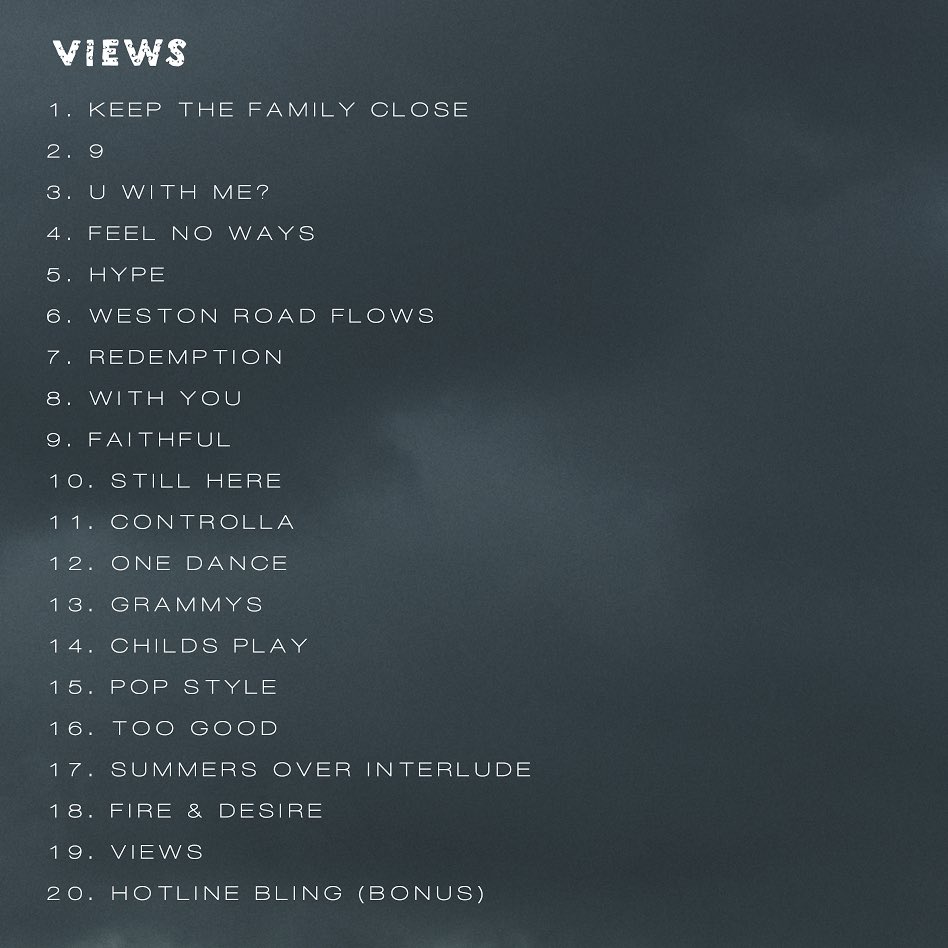 Views From the 6 Tracklisting