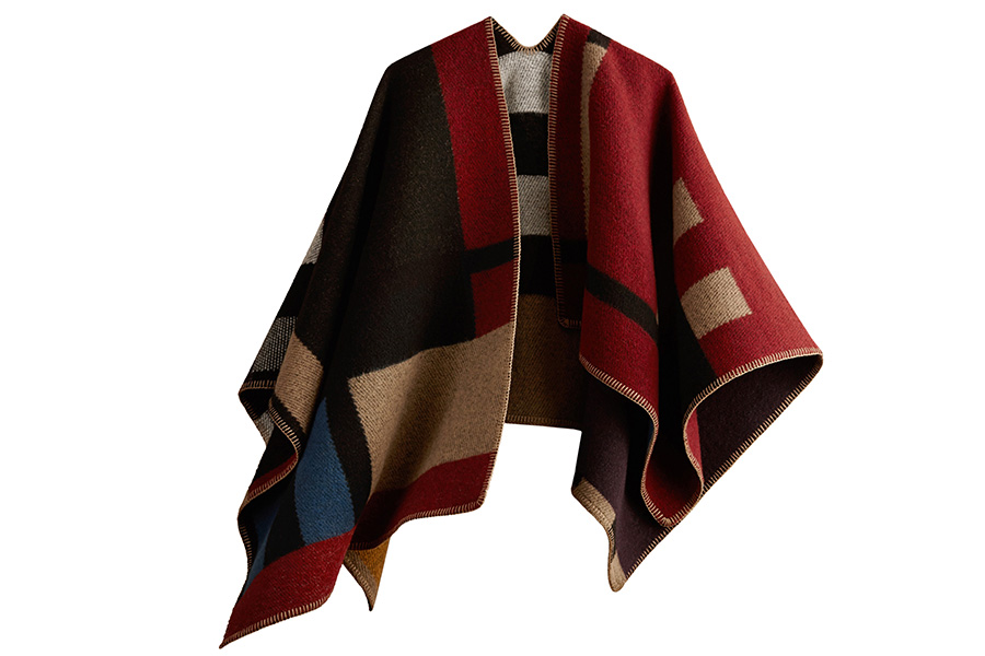 burberry-check-wool-cashmere-blanket-poncho