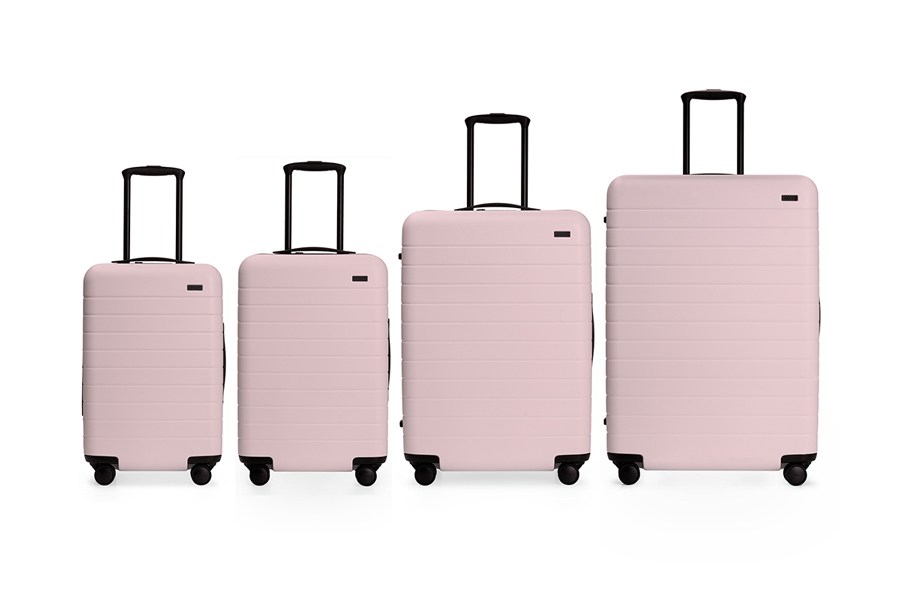 baby pink suitcase