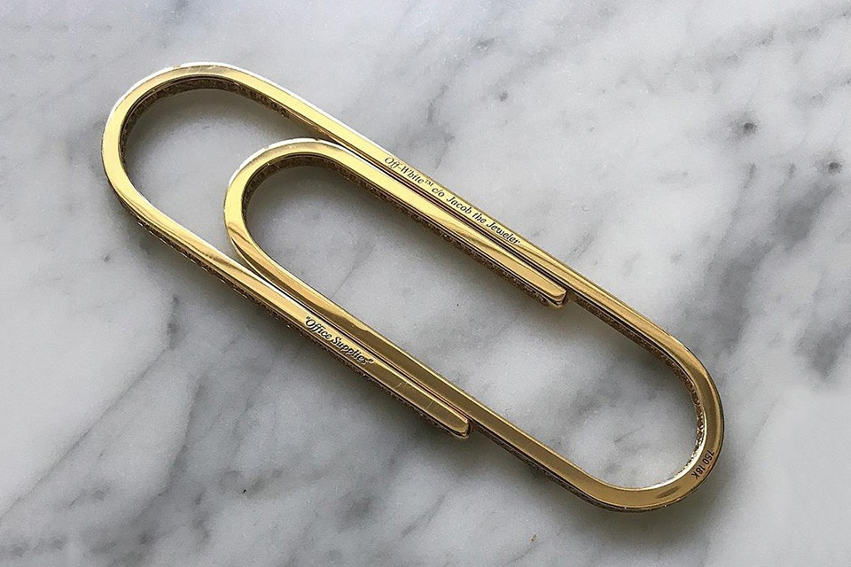 Virgil Abloh has created a luxury paperclip for Jacob & Co.