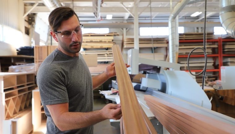 I Woodwork in a Wooden Wine Racks Factory